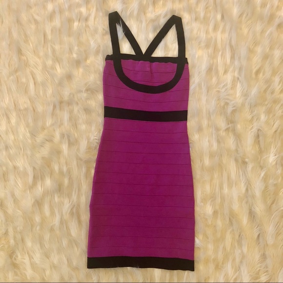 bebe Dresses & Skirts - Bebe Purple bandage dress